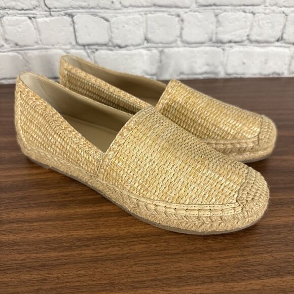 J McLaughlin Shira Raffia Espadrilles Woven Slide On Shoes Flats Beige Size 7 - Picture 3 of 13